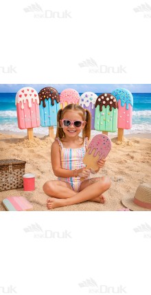 Tło fotograficzne „Kolorowe lody na słonecznej plaży” | UB_879